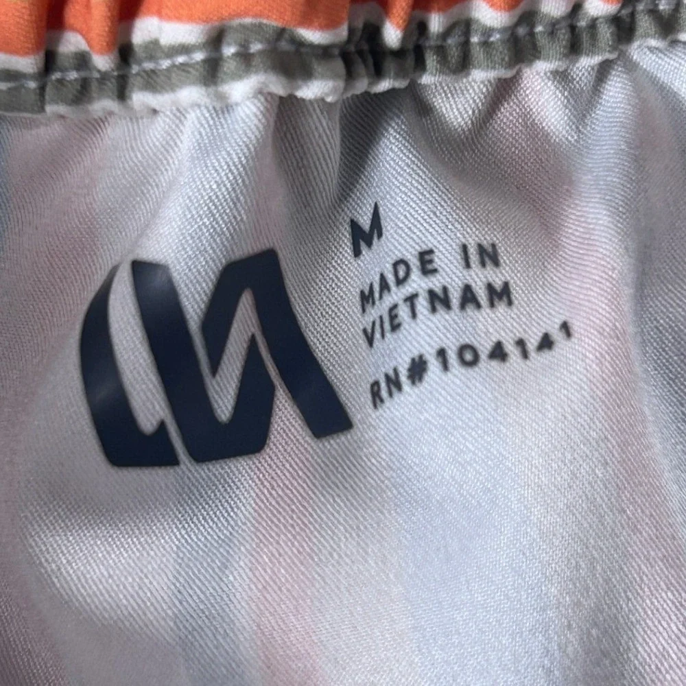 NWT VRST Mens Relaxed Fit Striped Hybrid Shorts Orange Blue UV Protection Size M